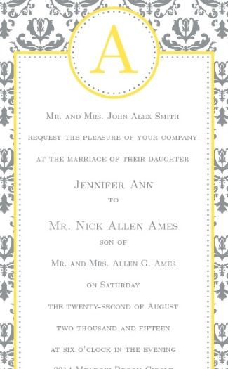 basic invite damask design