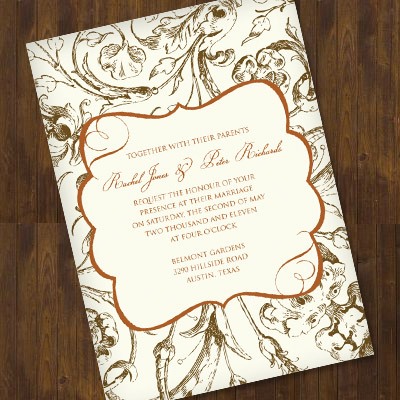 fall foliage wedding invitation