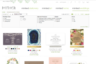 minted wedding stationery page