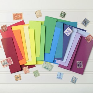 basic invite colorful envelopes