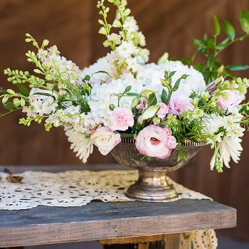 Vintage floral table display