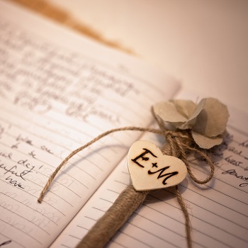 Rustic pen for wedding guest book