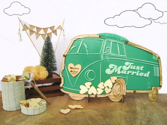 20 Wedding Guest Book Alternatives 10 Is Our New Favorite Vw Camper Van Wedding Guest Book Alternatives Drop Top Wooden Hearts Personalized Vintage Volkswagen Anniversary