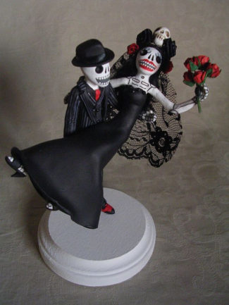 Custom Day of the Dead Wedding Cake Topper by Clay Lindo