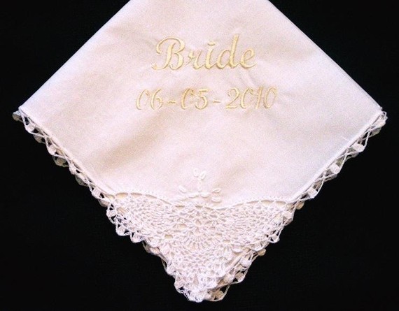 Wedding handkerchief brides wedding morning day gift