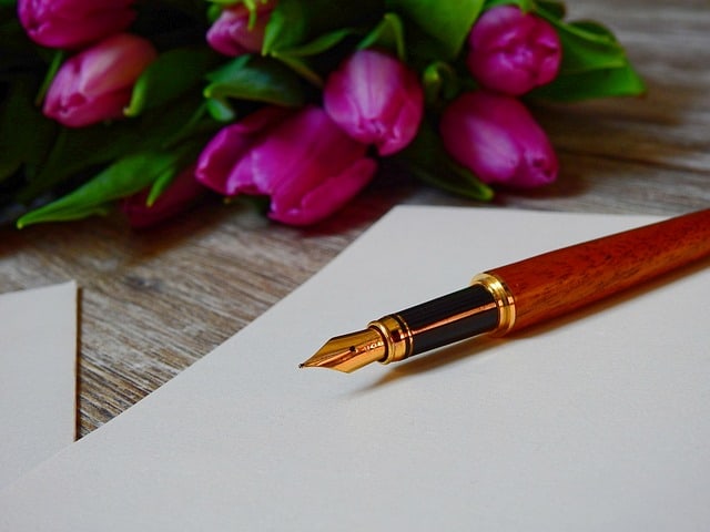 fountain pen and paper