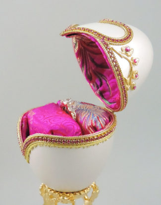 Pink Hearts of Love Engagement Ring Box faberge