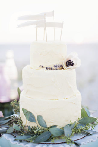 lavender topped cake