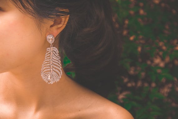 Luxury Vintage Bridal Chandelier Drop Long Earrings Xmas Gift For Her Wife Women 