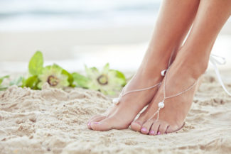 Barefoot sandal, beach wedding boho foot jewelry