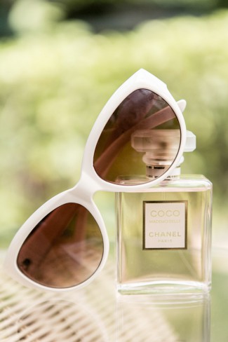 Coco Chanel perfume and sunglasses