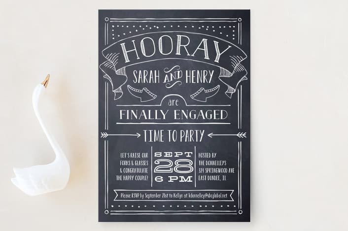 Minted’s Finally Engaged engagement party invitations