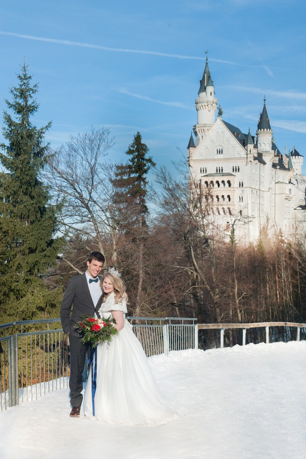 Snowy Neuschwanstein Castle Wedding Shoot Love Lavender Need More Inspiration