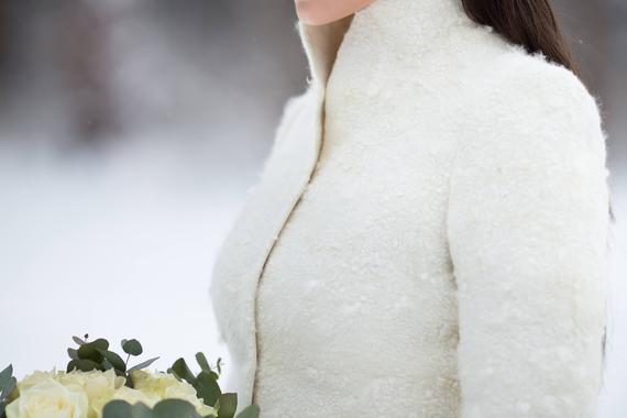white short jacket for wedding