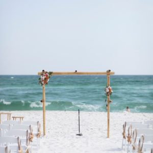 ceremony alter on Pensacola beach sand