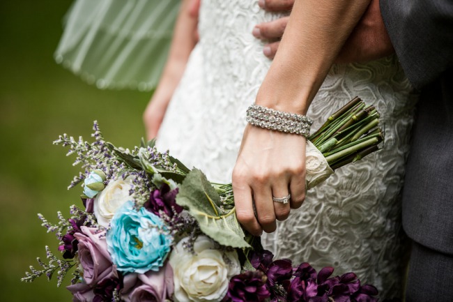 holding the bouquet