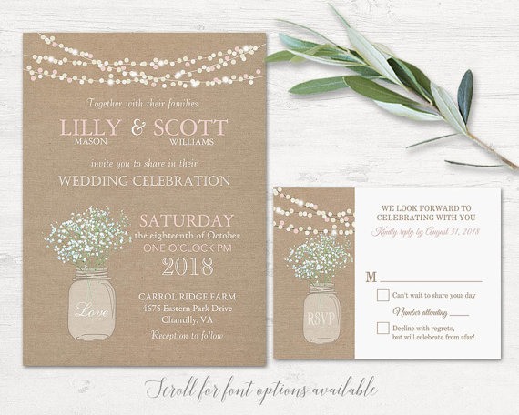 top 5 mason jar firefly wedding invitation ideas