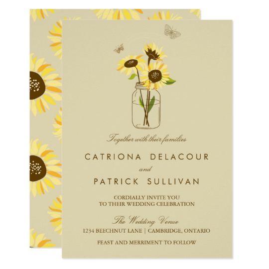 rustic sunflower design invite