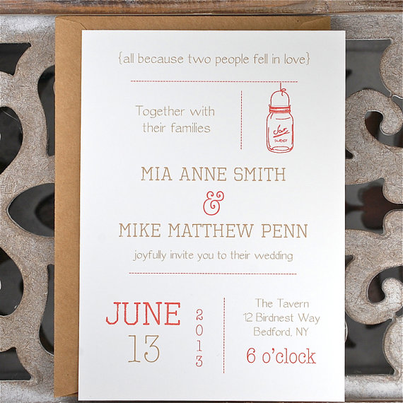 mason jar wedding invitation