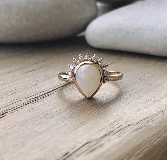 Gemstone Engagement Rings Top 5 Vintage Unique Colorful Unique Opal Engagement Ring Rose Gold Diamond