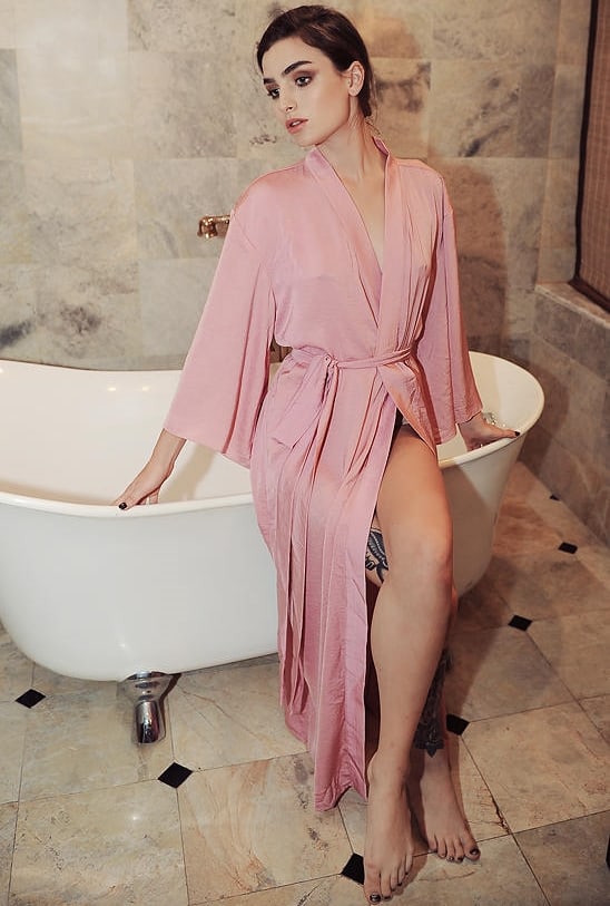 Luxury Long Silk Robe for Tall Bridesmaids