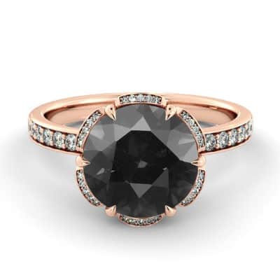 black diamond engagement ring Etsy