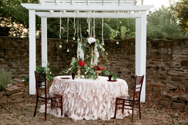 styled table outdoors