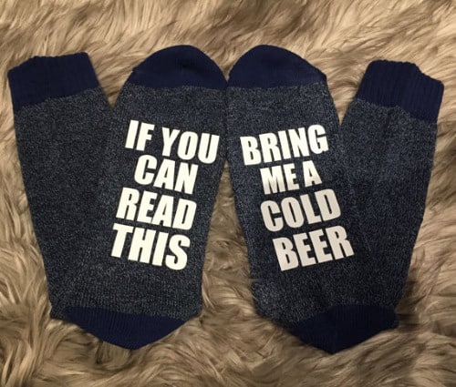 groomsmen beer joke socks
