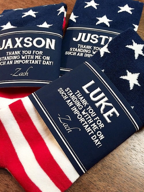 personalized label groomsmen socks