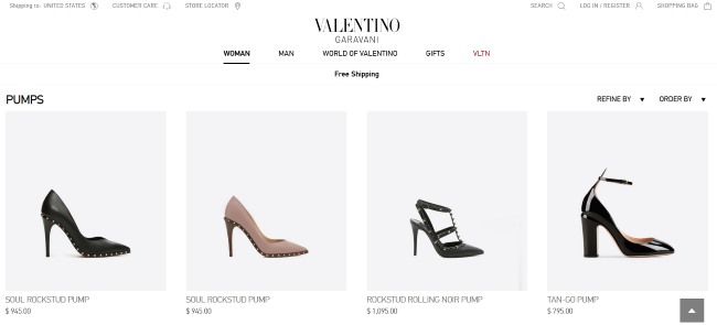 valentino shoes website