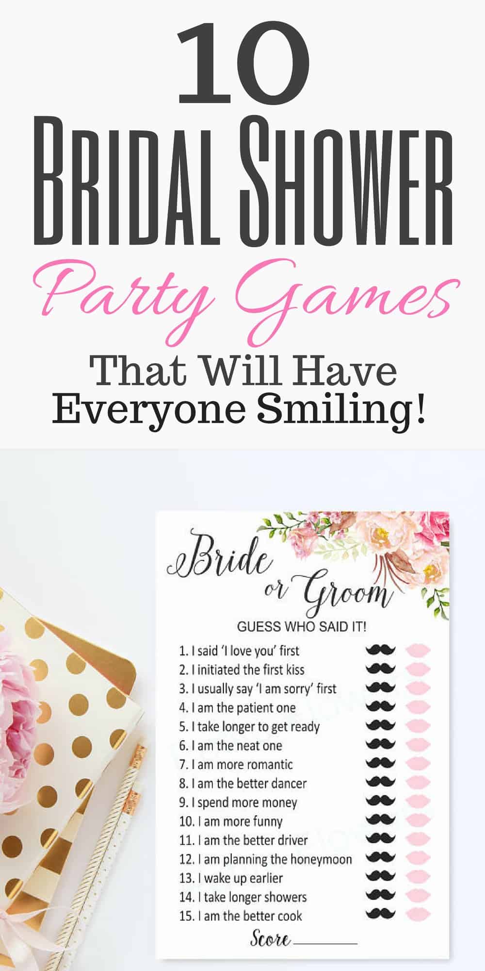 Games To Play At A Bridal Shower Free