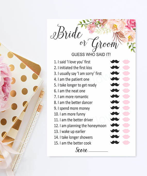 Guess Who Said It, Bridal Shower Games