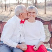 Kissing his girl of 64 years