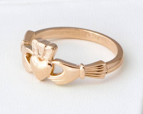 10K Rose Gold Claddagh Ring