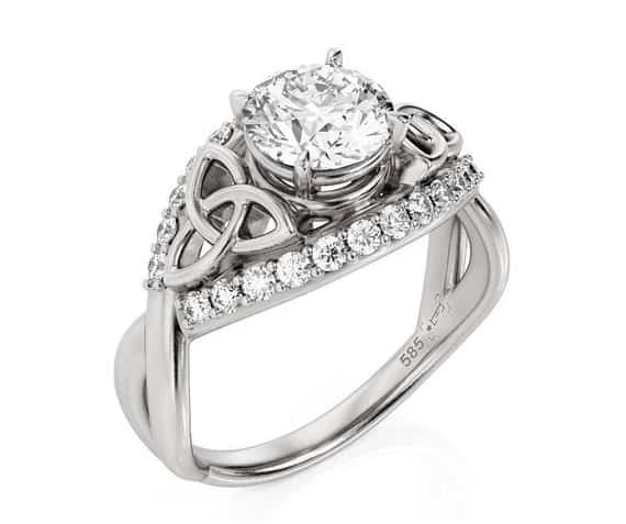 Celtic Trinity Knot Engagement Ring with diamond