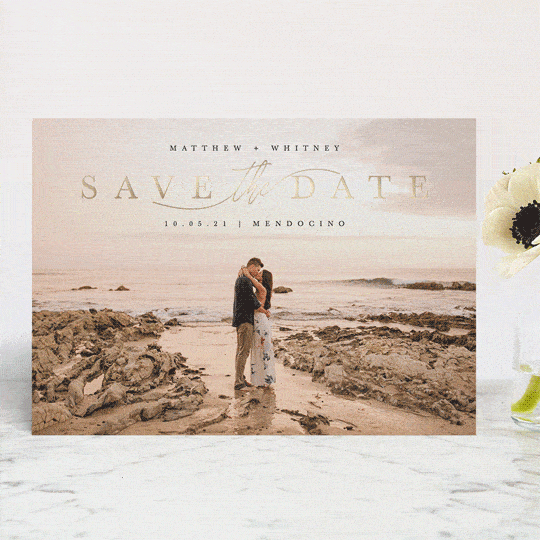 Minted simple beauty gold save the date