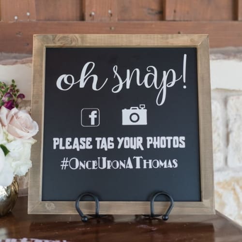 oh snap hashtag wedding sign