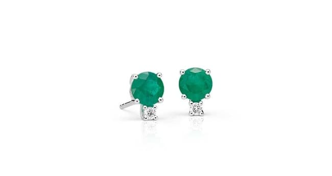 Emerald Stud Earrings For 20th anniversary gift