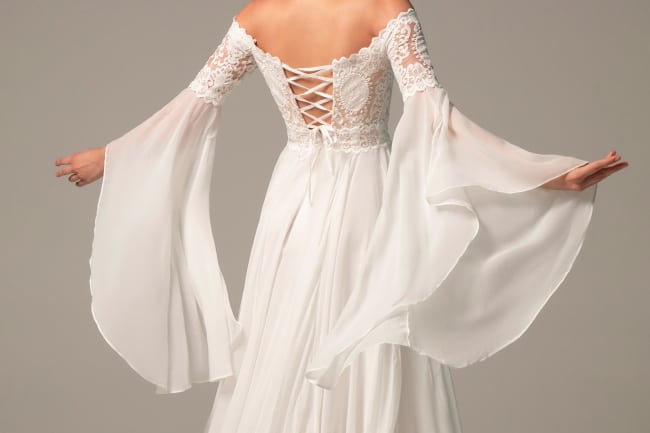 chiffon wedding dress