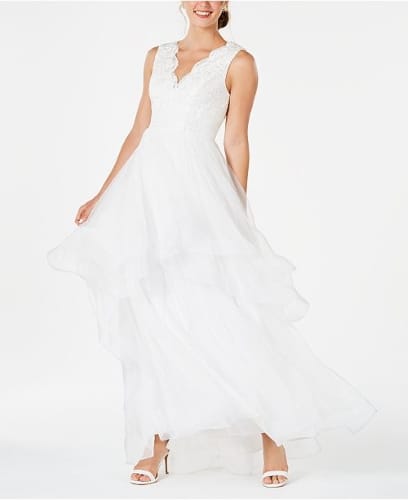 Adrianna Papell - Soutache Tiered Tulle Gown