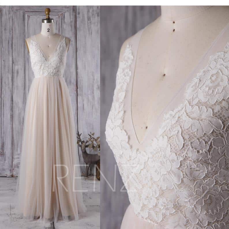 flowing lace wedding dresses