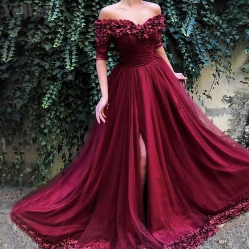 red wedding gowns with sleeves