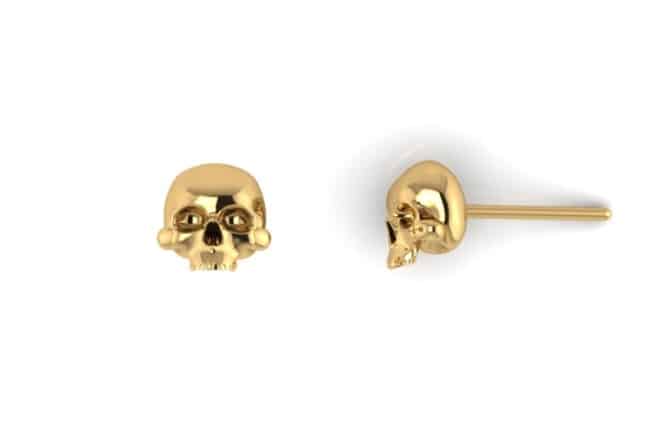 gold skull stud earrings