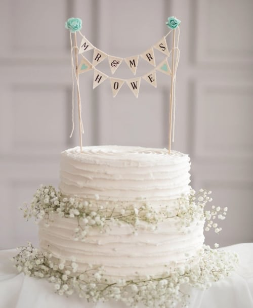 "Just Married" Bunting Cake Topper