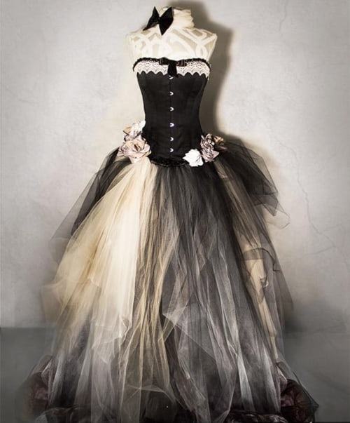The Antique White Steampunk Wedding Dress