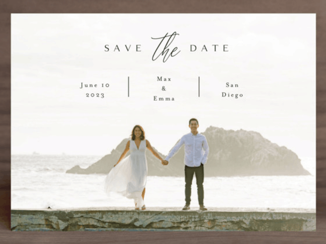 save-the-date postcard with photo