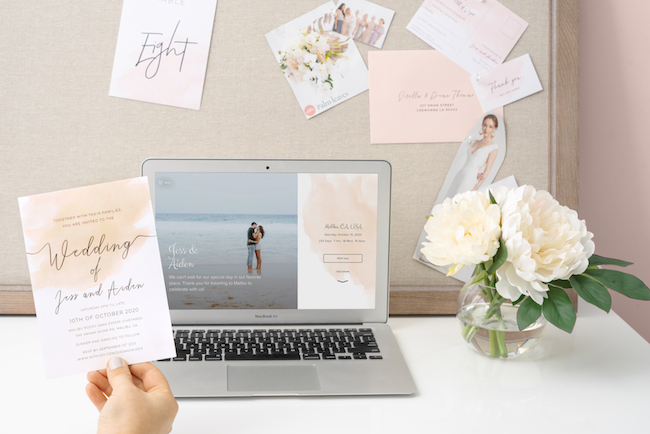 Suite of print and digital wedding stationery by withjoy.com