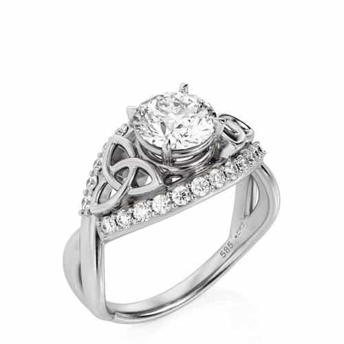 celtic diamond trinity knot engagement ring
