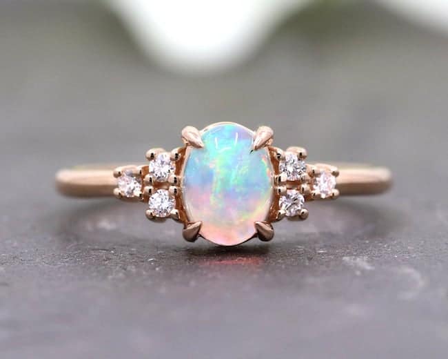 natural opal engagement ring