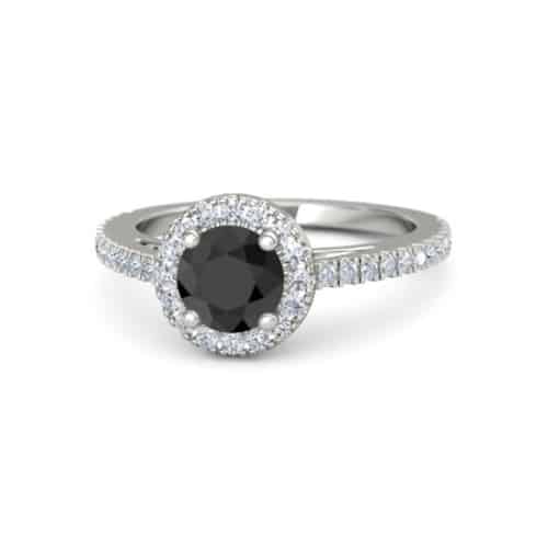 Round Cut Black Diamond Ring